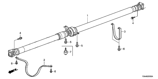 2012 Honda CR-V Protector, Propeller Shaft (No.2) Diagram for 40541-SWA-A00