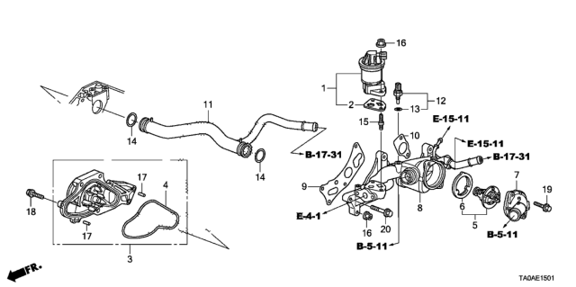 2012 Honda Accord Water Pump (V6) Diagram