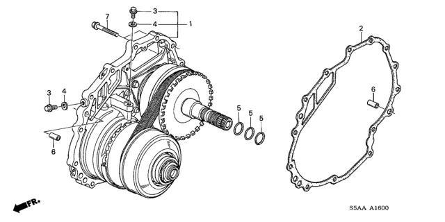 2004 Honda Civic O-Ring (25.5X1.9) (Arai) Diagram for 91307-PN0-004