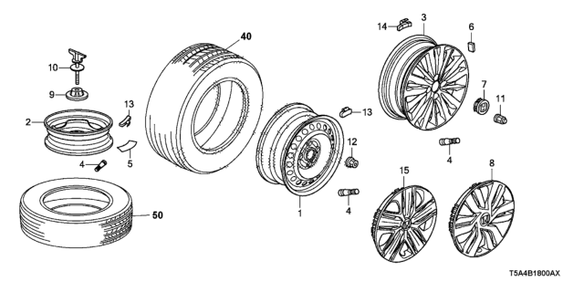 2015 Honda Fit Trim Assembly, Wheel (15X6J) Diagram for 44733-T5R-A01