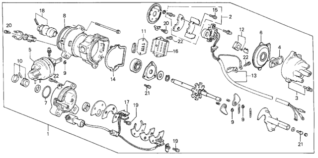 1986 Honda Civic Rotor Set, Pick-Up Diagram for 30126-PD2-006