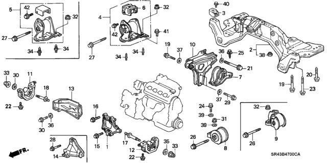 1993 Honda Civic Engine Mount Diagram