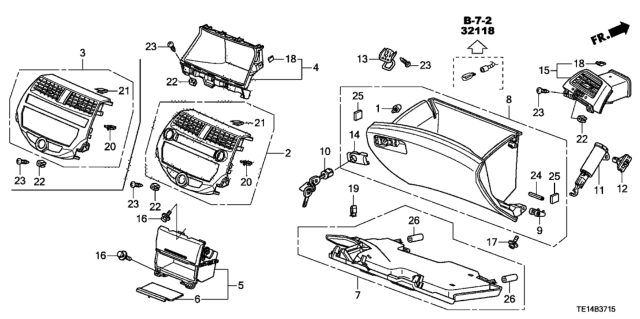 2012 Honda Accord Instrument Panel Garnish (Passenger Side) Diagram