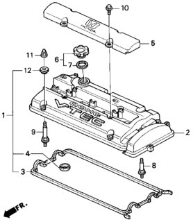 1996 Honda Prelude Cylinder Head Cover (VTEC) Diagram