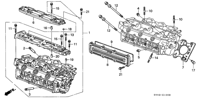 1995 Honda Accord Gasket, Cylinder Head Side Cover Diagram for 12332-PH7-003