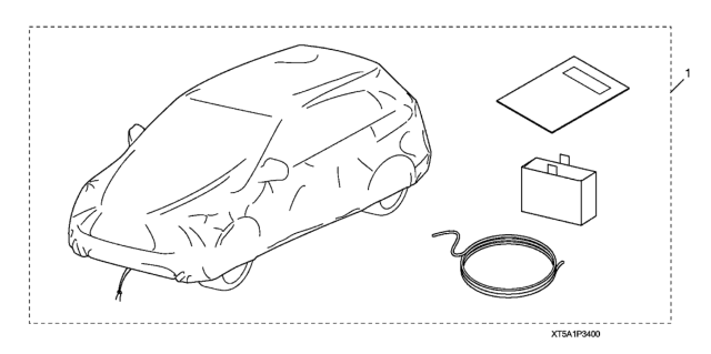2016 Honda Fit Car Cover (Gray) Diagram