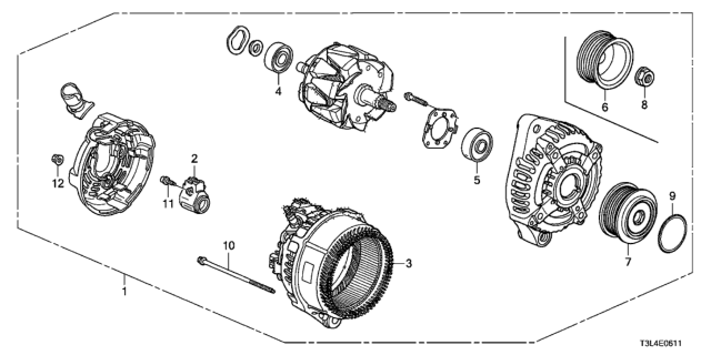 2013 Honda Accord Alternator Assembly (Csk27) (Denso) Diagram for 31100-5G2-A01