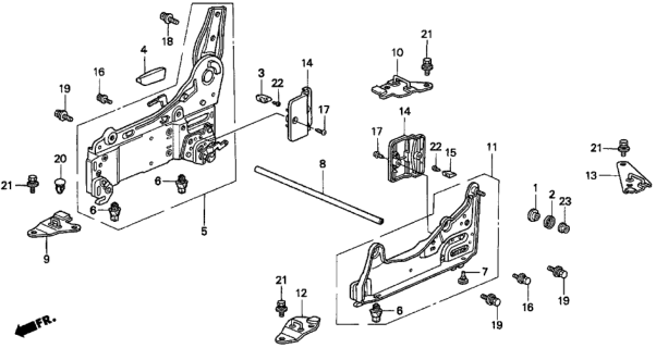 1995 Honda Odyssey Right Middle Seat Components (Removable) Diagram