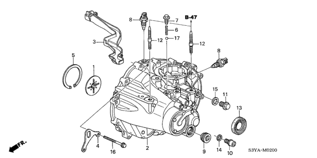 2004 Honda Insight MT Transmission Case Diagram