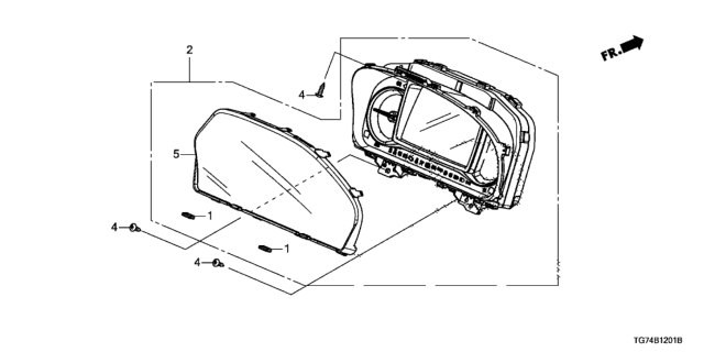 2020 Honda Pilot Meter Assembly, Combination Diagram for 78100-TG7-AK2