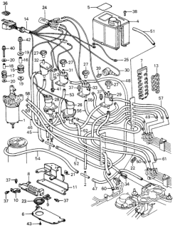 1981 Honda Civic Clamp B, Tube Diagram for 36062-671-000