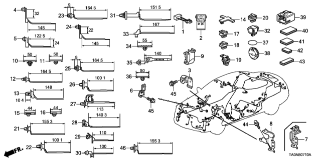 2012 Honda Accord Harness Band - Bracket Diagram