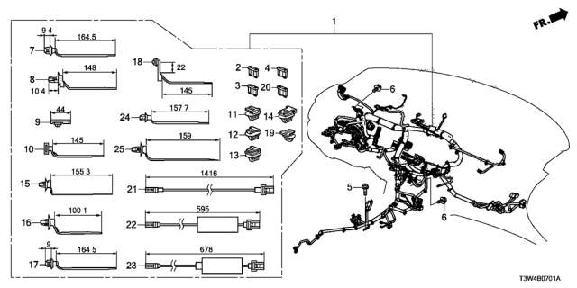 2014 Honda Accord Hybrid Wire Harn Inst Diagram for 32117-T3W-A10