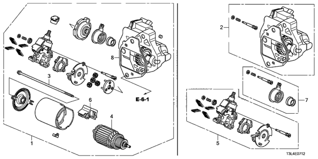 2014 Honda Accord Starter Motor Assembly Diagram for 31200-5G0-A04