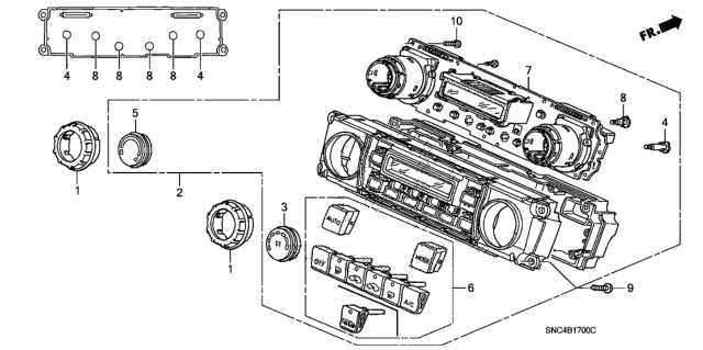 2006 Honda Civic Control Assy., Auto Air Conditioner *YR334L* (US TAUPE GUN METALLIC) Diagram for 79600-SNC-A41ZB