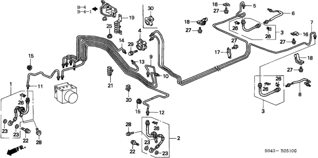 1997 Honda Civic Brake Lines (ABS) Diagram