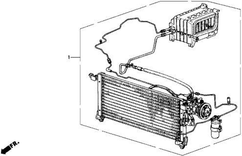 1988 Honda Accord Air Conditioner Diagram for 80000-SE0-A11