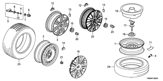 2012 Honda Insight Wheel Disk Diagram