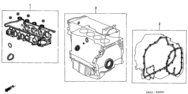 2004 Honda Element Gasket Kit, Cylinder Head Diagram for 06110-RAA-A03