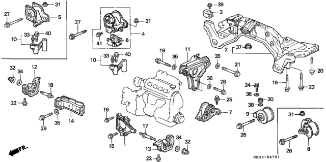 1992 Honda Civic Rubber, Transmission Mounting (AT) Diagram for 50805-SR3-981