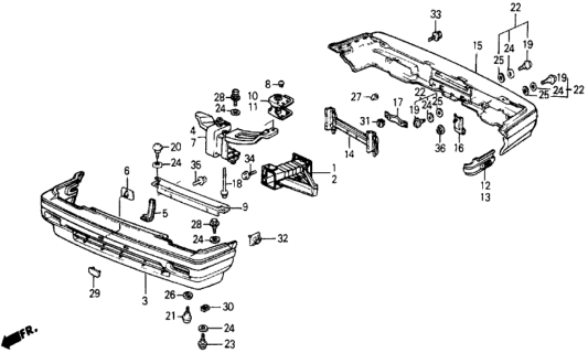 1986 Honda Civic Bumper Diagram
