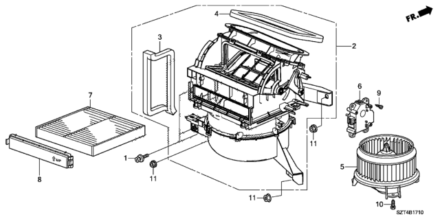 2011 Honda CR-Z Gasket, Air In. Diagram for 79307-SZT-G41