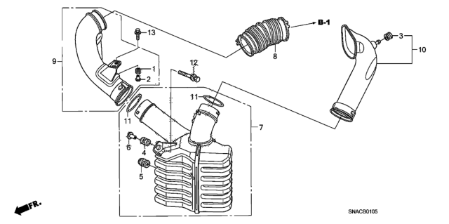 2011 Honda Civic Resonator Chamber (1.8L) Diagram