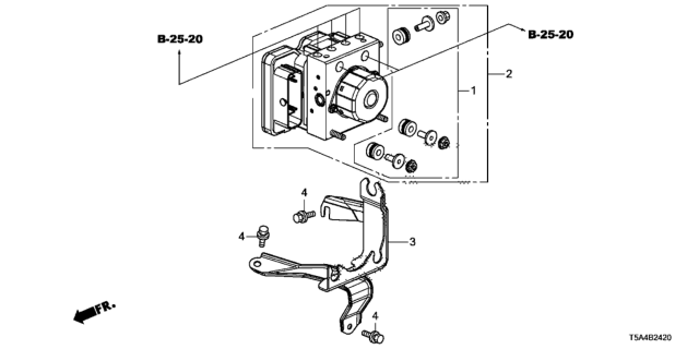 2018 Honda Fit Modulator Assembly, Vsa (Rewritable) Diagram for 57111-T5R-A62