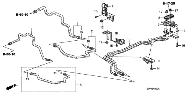 2007 Honda Pilot Pipe A, Rear Suction Diagram for 80312-S3V-A50