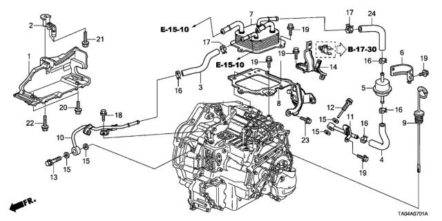 2011 Honda Accord Hose (ATf) Diagram for 25211-R90-007