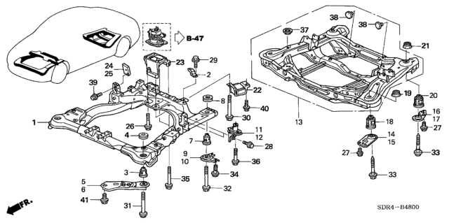 2006 Honda Accord Hybrid Stay F, R. Mounting Diagram for 50356-S87-A00