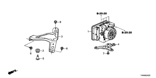 2022 Honda Odyssey Bracket, Modulator Diagram for 57115-THR-A00