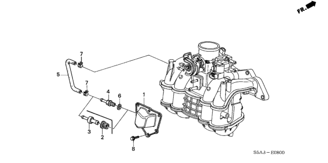 2002 Honda Civic Cover, Breather Diagram for 11850-PLM-A00