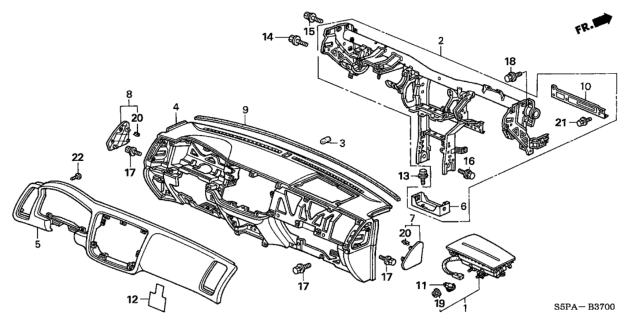 2005 Honda Civic Panel, Instrument *NH167L* (GRAPHITE BLACK) Diagram for 77101-S5A-A01ZH