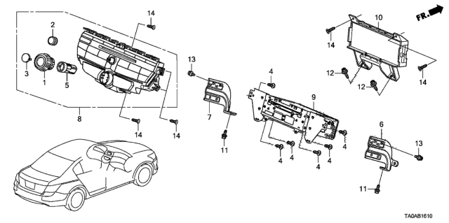 2012 Honda Accord Panel *NH608L* (GUN METALLIC) Diagram for 39170-TA0-A11ZA