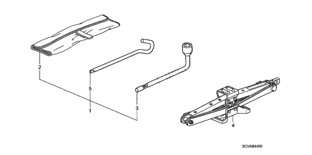 2010 Honda Element Tools - Jack Diagram