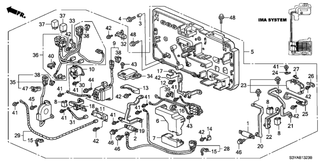 2006 Honda Insight Condenser, Y Diagram for 1E180-PHM-003