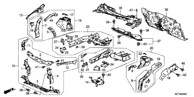 2011 Honda CR-Z Bolt-Washer (8X22) Diagram for 90104-RCJ-000
