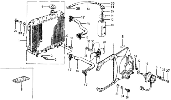 1978 Honda Accord Radiator (Denso) Diagram for 19010-671-901