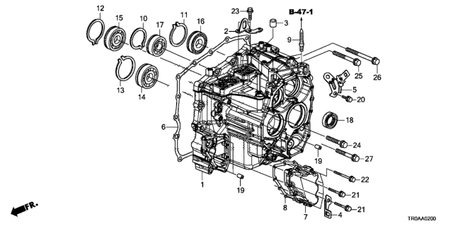 2013 Honda Civic Bearing, Radial Ball (27X75X18.5) Diagram for 91001-RZ2-006