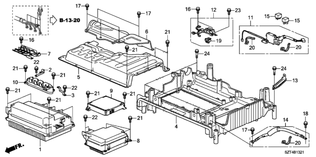 2011 Honda CR-Z Converter Assy., Dc-Dc (12V) Diagram for 1C800-RTW-003