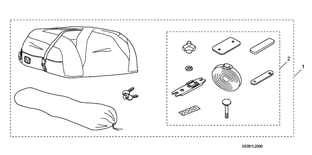 2015 Honda CR-V Roof Rack Soft Top Box Diagram