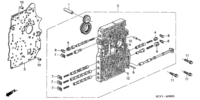 2002 Honda CR-V Body Assembly, Main Valve Diagram for 27000-PRP-020