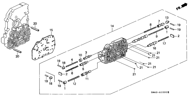 1990 Honda Accord Spring, Second Orifice Controlvalve Diagram for 27417-PX4-000