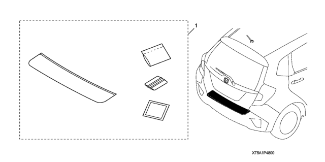 2016 Honda Fit APPLIQUE, RR. BUMPER Diagram for 08P48-T5A-102