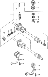 1984 Honda Accord Bracket A, Steering Rack Diagram for 53437-SA5-020