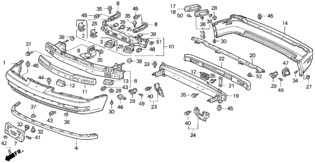 1993 Honda Prelude Base Assembly, Front License Plate Diagram for 71120-SS0-A00