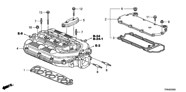 2010 Honda Crosstour Cover Assy., In. Manifold (Upper) Diagram for 17140-RGW-A00