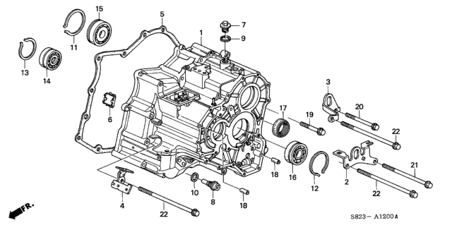 1998 Honda Accord Case, Transmission (DOT) Diagram for 21210-P7X-315