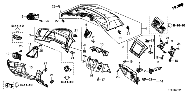 2012 Honda Civic Instrument Panel Garnish (Driver Side) Diagram
